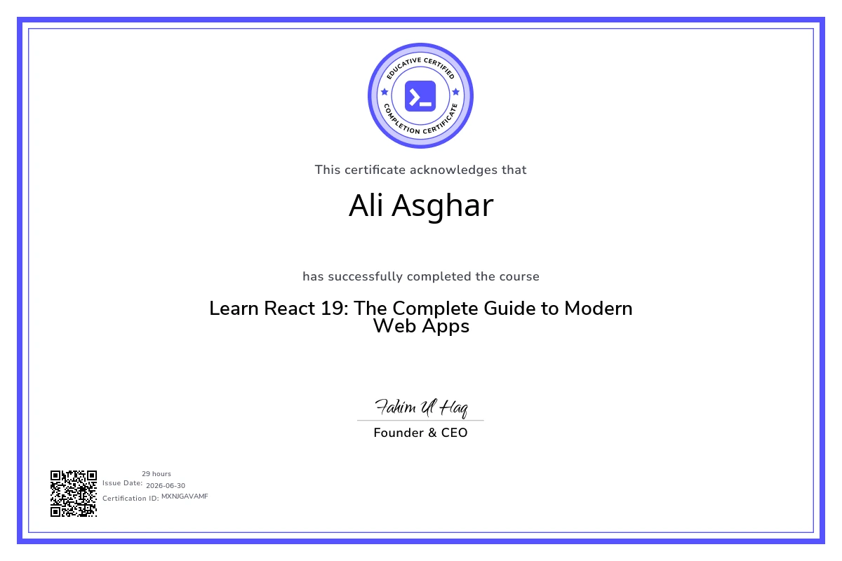 Learn React 19: The Complete Guide to Modern Web Apps